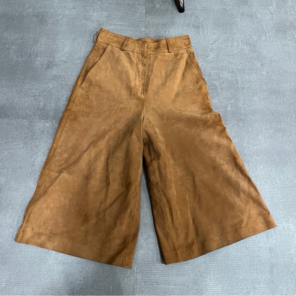 Massimo Dutti Brown Wide Leg Pants
